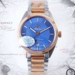 Perfect Replica New Omega Constellation Globemaster Replica Watches - Two Tone Steel Blue Dial For Men 